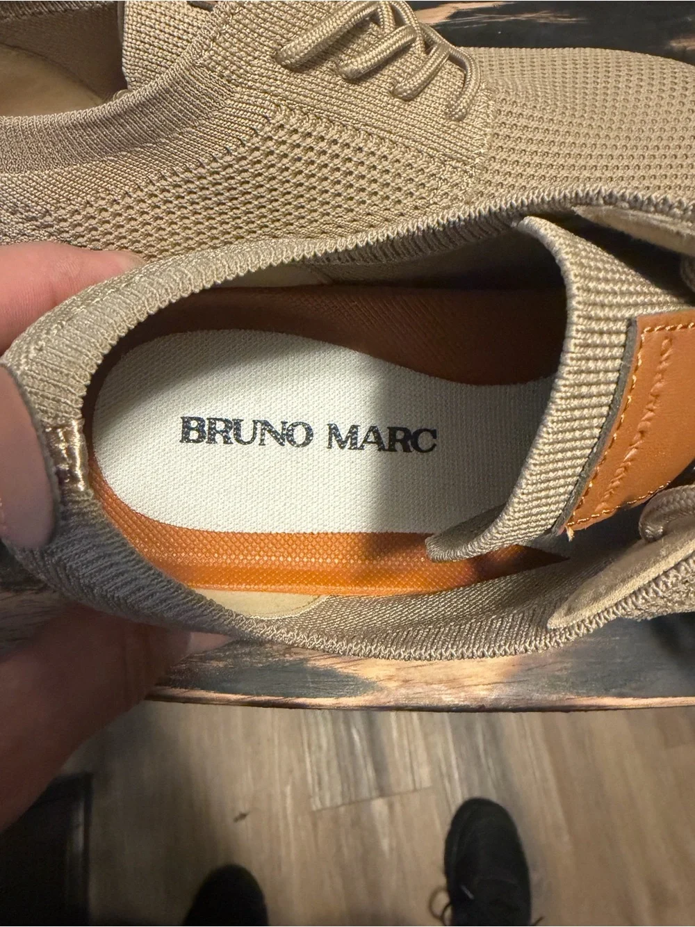 Men's Bruno Marc Knit Casual Lace-Up Shoes - Beige 8.5 men’s